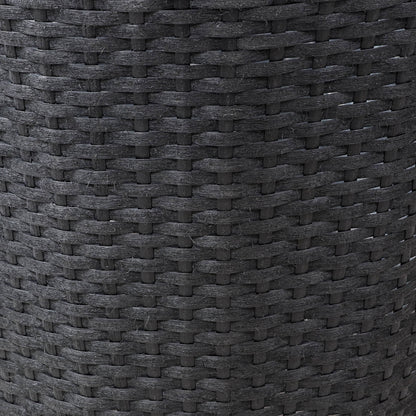 Round Polyrattan Indoor Planters - Black