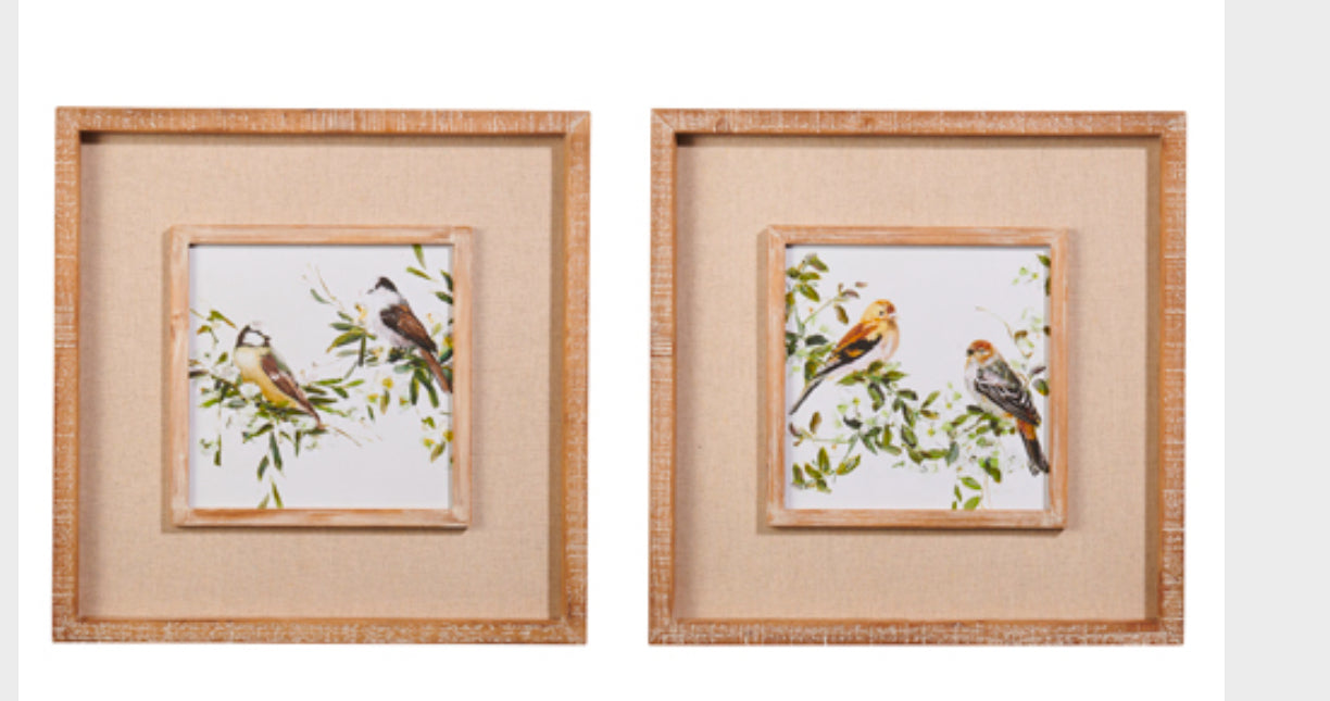 18" Birds on a Branch Framed Wall Art