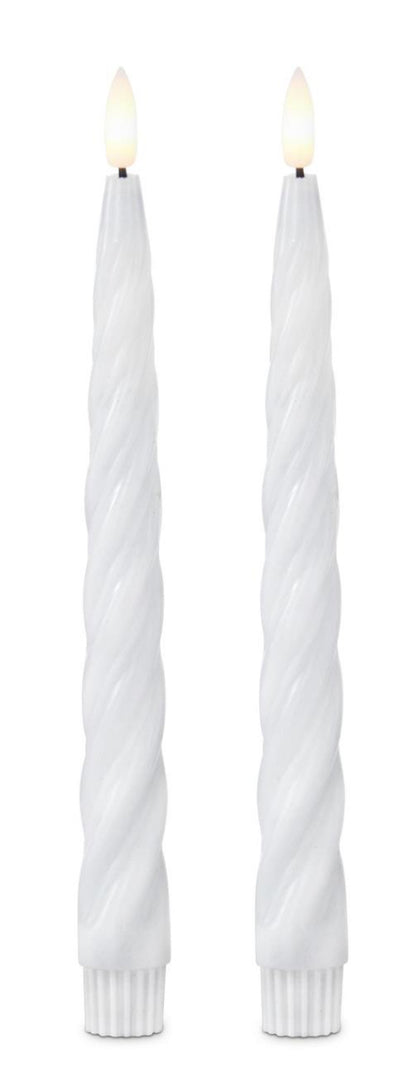 Set of 2 LED narrow spiral candles