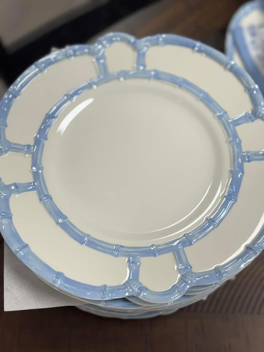 French blue bamboo dinner plates