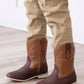 Kids' Unisex Two-Toned Brown Cowboy Boots