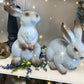 Weathered blue terrecota rabbits