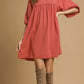 Linen Collared Babydoll Mini Dress