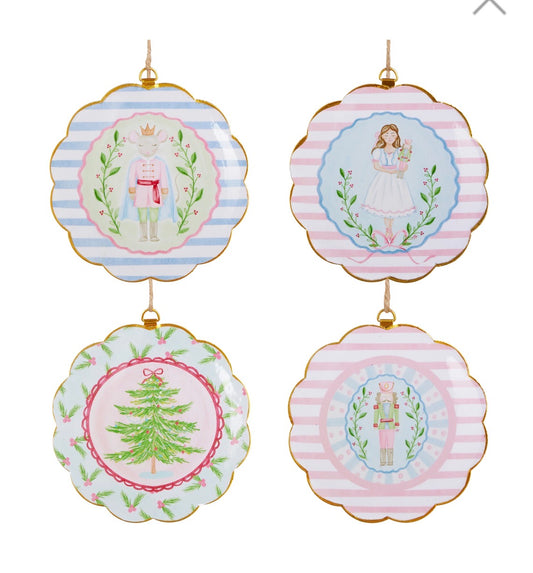 6" Pastel Nutcracker Scalloped Frame Ornament