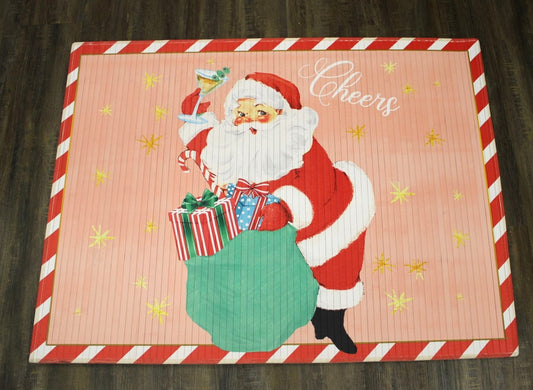 47x35" Bamboo Mat, Santa Cheers