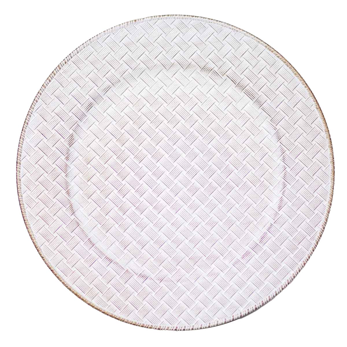 Canterbury Charger   Antique White   13"