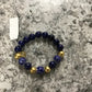 Lapis&blue&white handpainted porcelain stretch bracelet