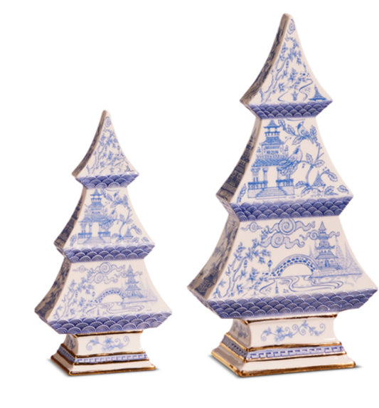 Blue chinoiserie trees