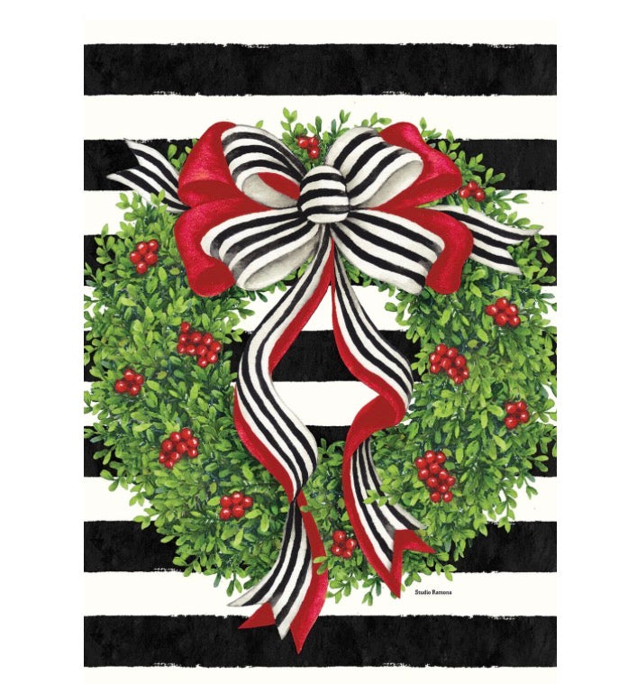 Holiday Stripes Garden Flag