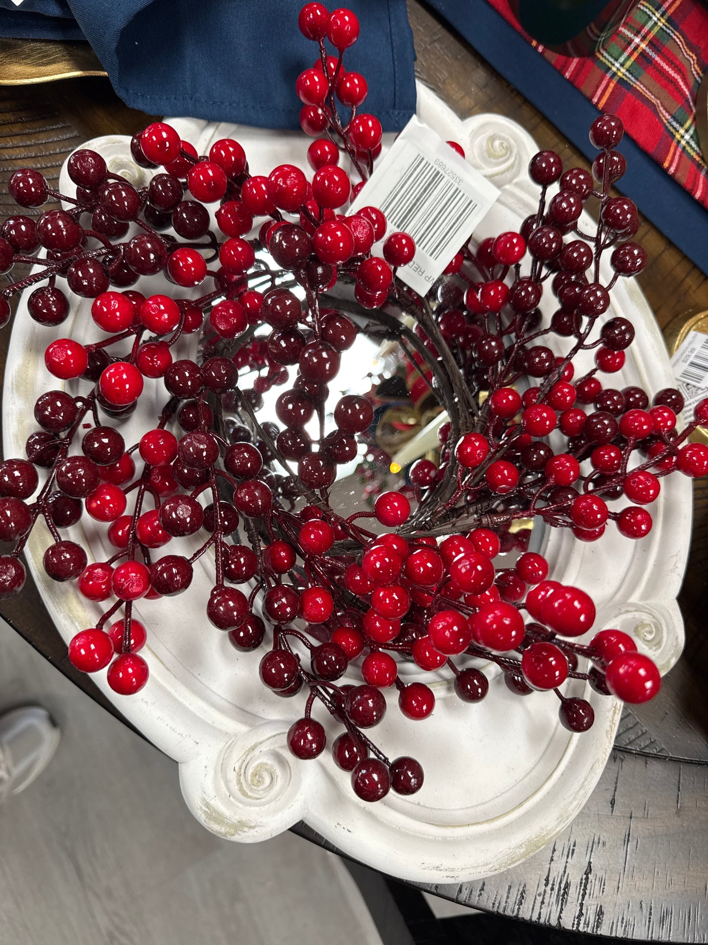 14" WP RED BERRY WREATH 5"ID