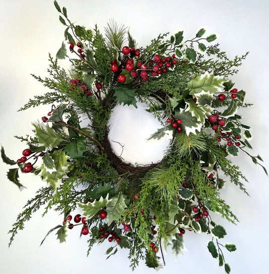 24IN BERRY HOLLY WREATH