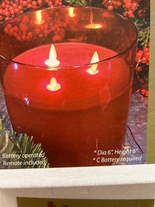 6x6 glass  Red Candle