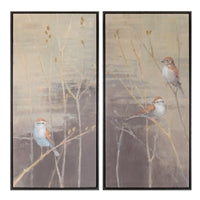 Framed Bird and Pussy Willow Print