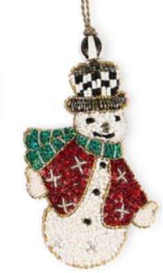 Mackenzie Childs Snowman Ornament