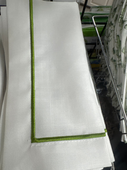 Kiwi embroidered napkin