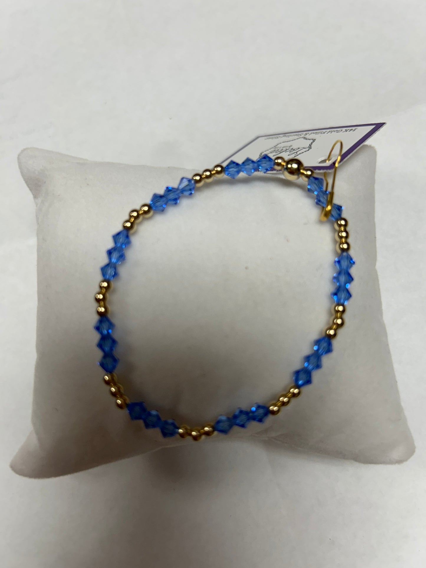Gold Filled Beads with Sapphire Crystals Bracelet