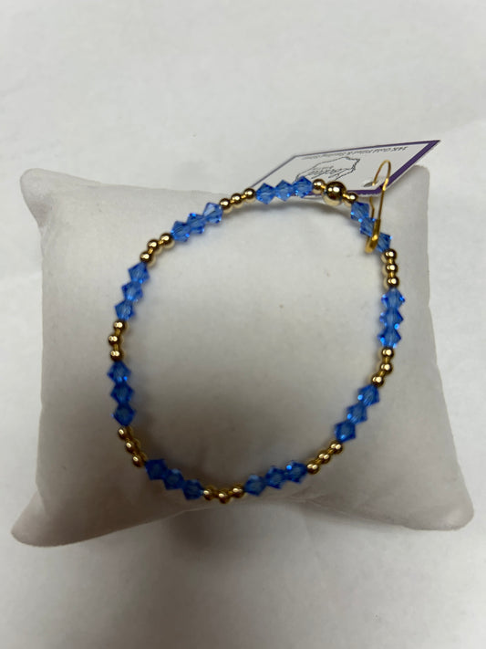 Gold Filled Beads with Sapphire Crystals Bracelet