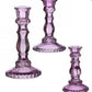 Vintage Pink Hobnail Candlesticks