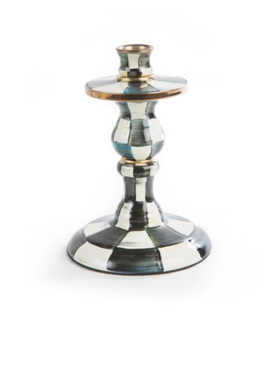 courtly check small enamel candlestick