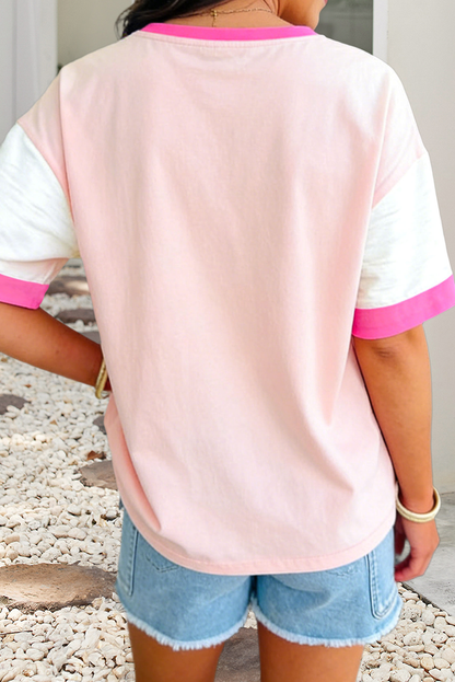 LDC Shift Colorblock Round Neck Blouse