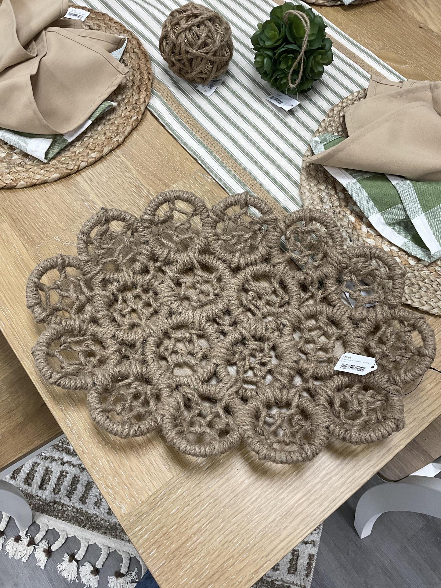 Framed jute braided nesting trays