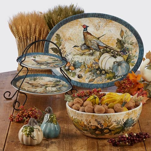 Harvest Gatherings Fall Oval Platter 16 in  x 12 in