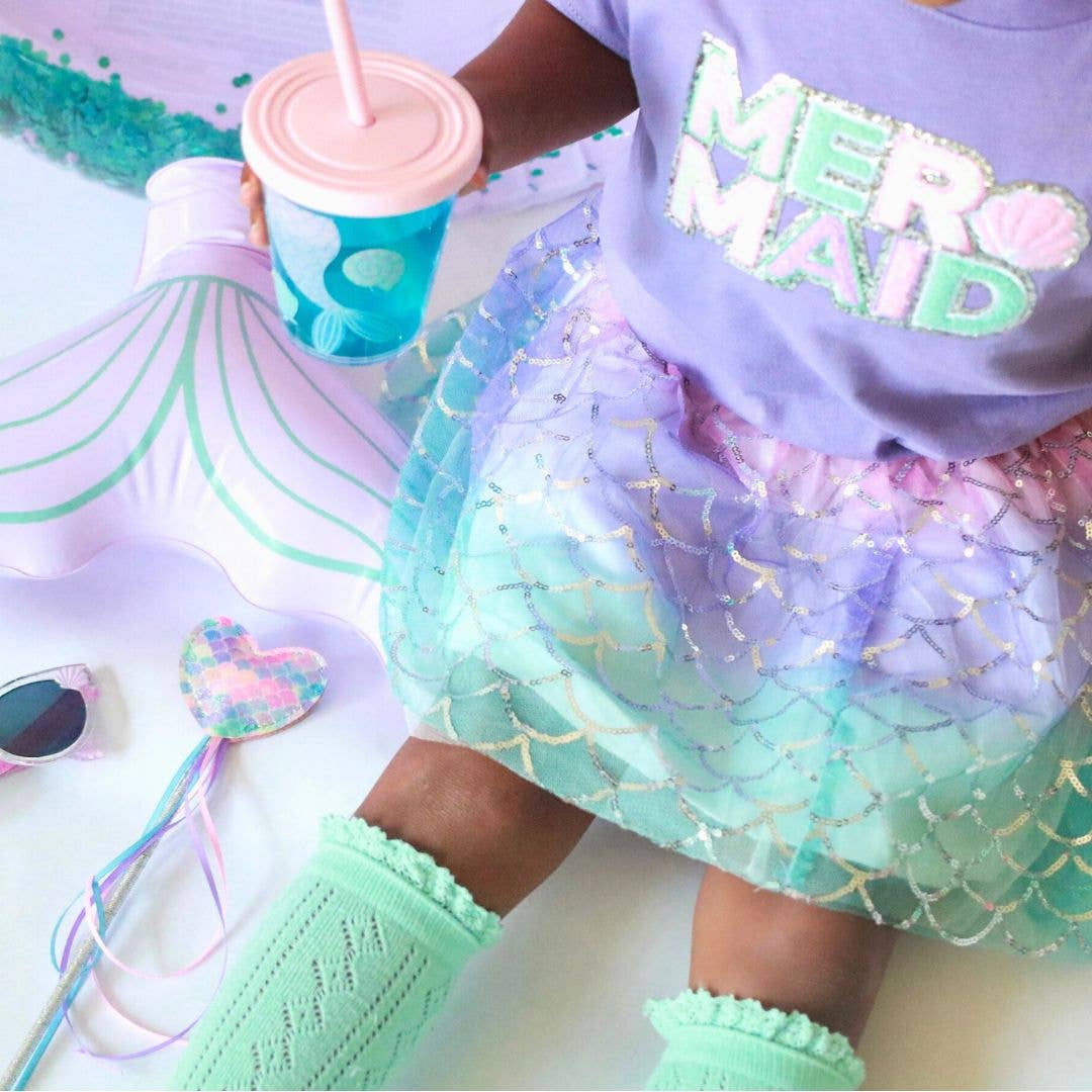 Sparkling Mermaid Tutu - Dress Up Skirt - Kids Summer Tutu