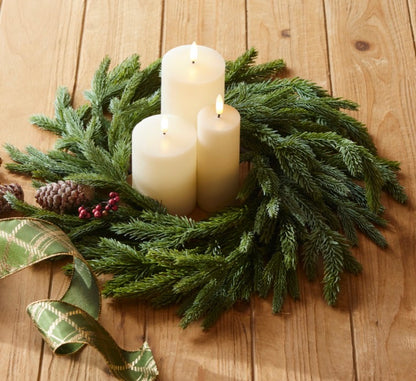 SPRUCE CANDLE RING 17"D
