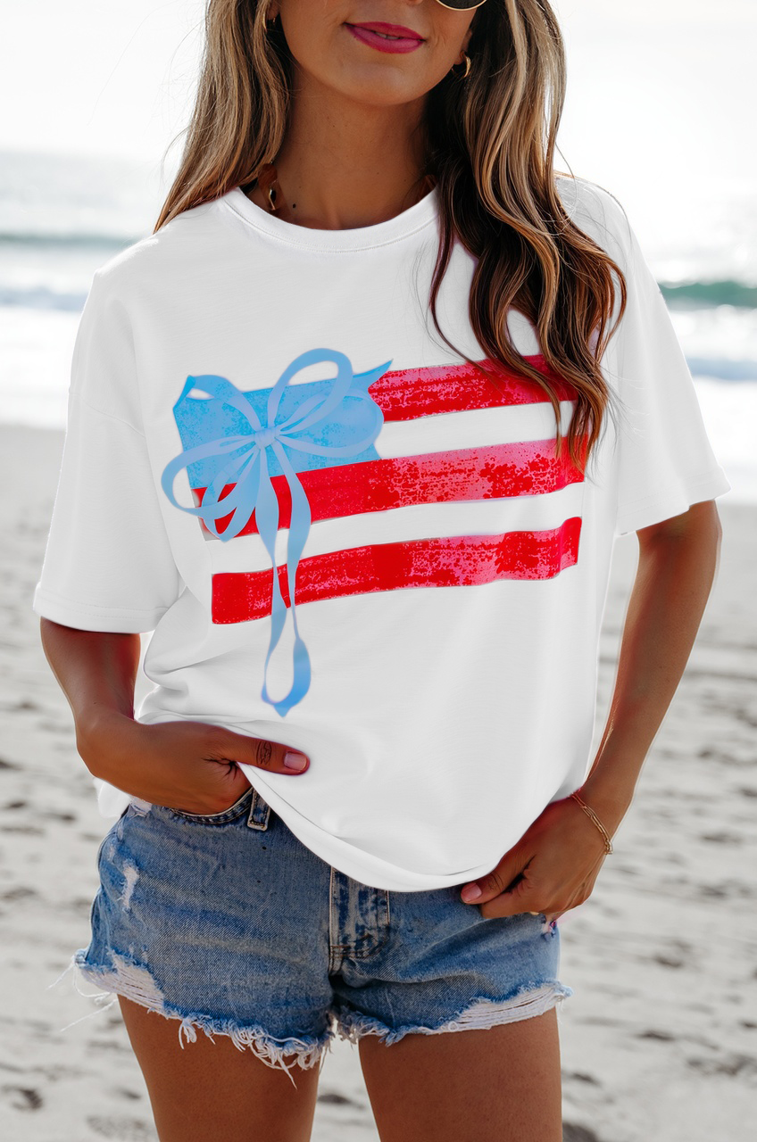 LDC Flag Bow Graphic Crewneck Tee