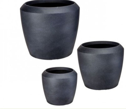 Glazed fiber resin planter