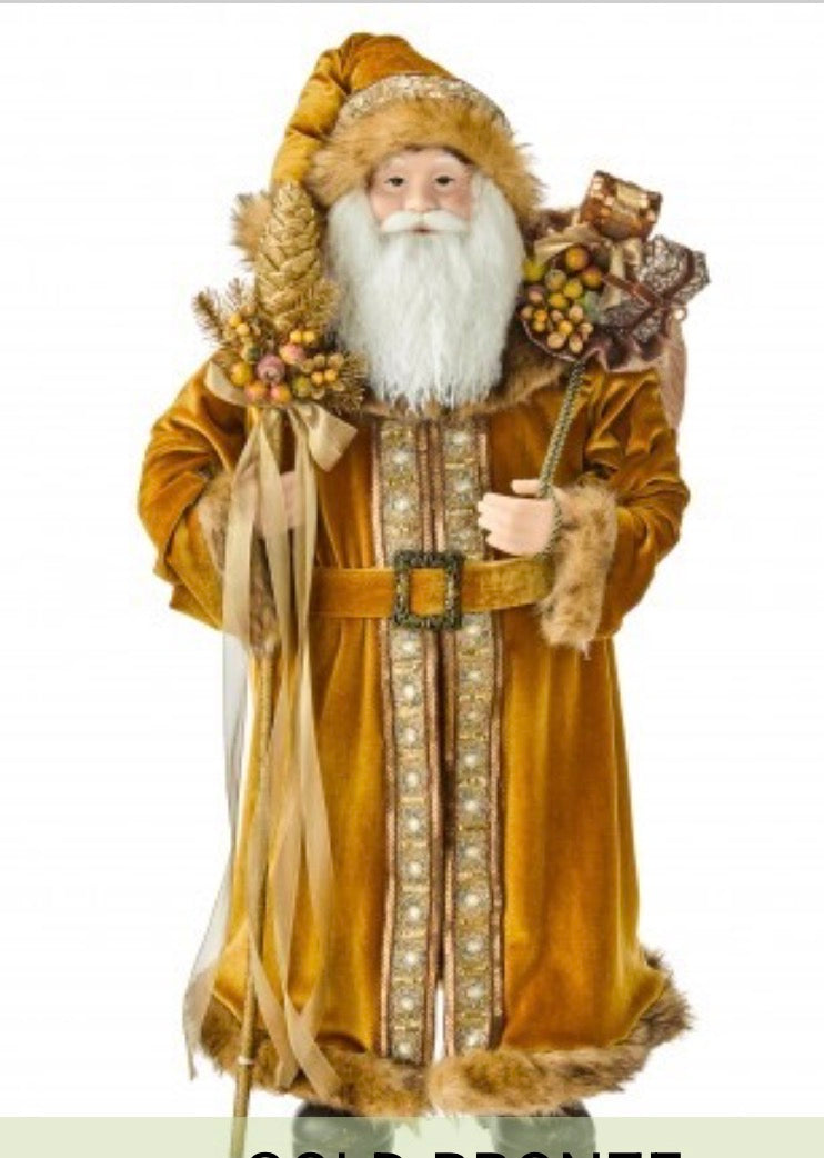 36" CHARLESTON SANTA W/PINECONE STAFF