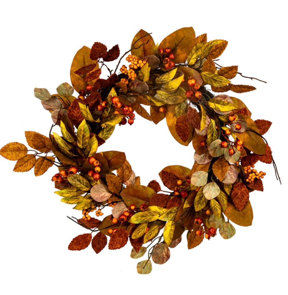 24" FALL WREATH W/BERRIES