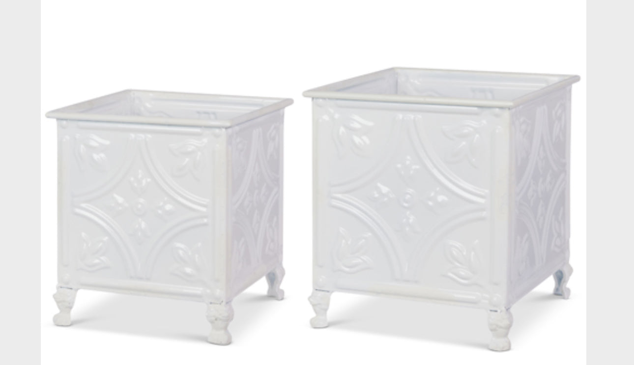 White Tile Planters