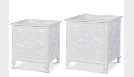 White Tile Planters