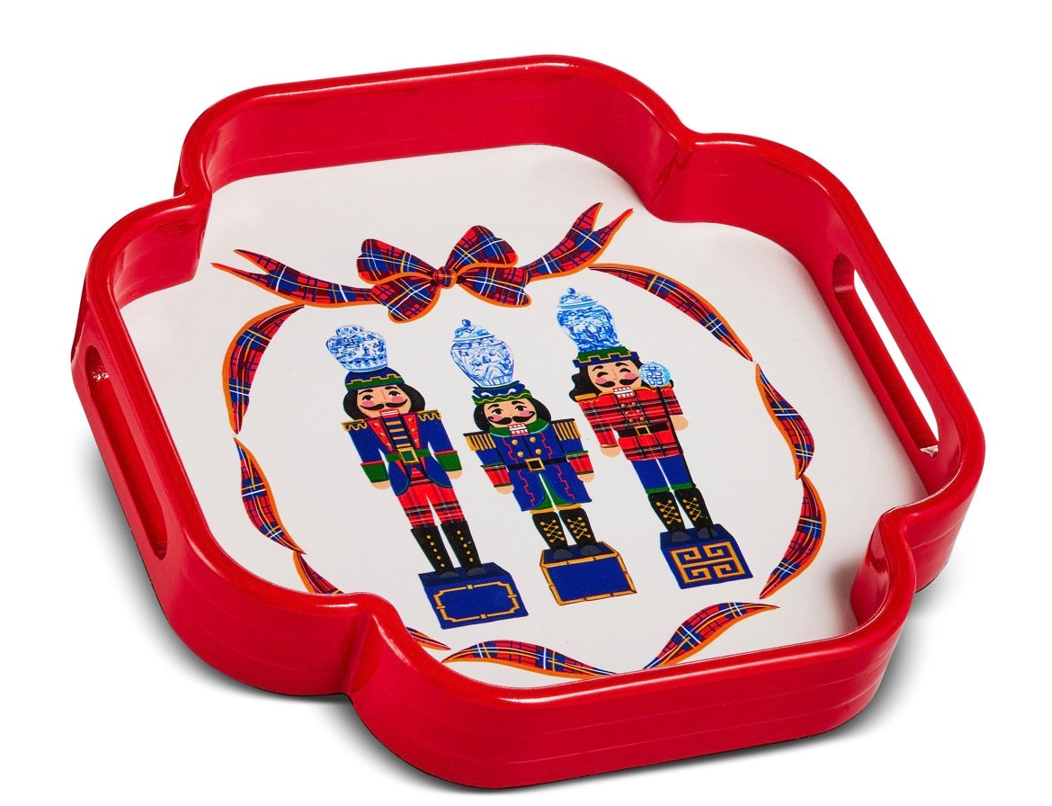 12" Red Noble Nutcracker Tray