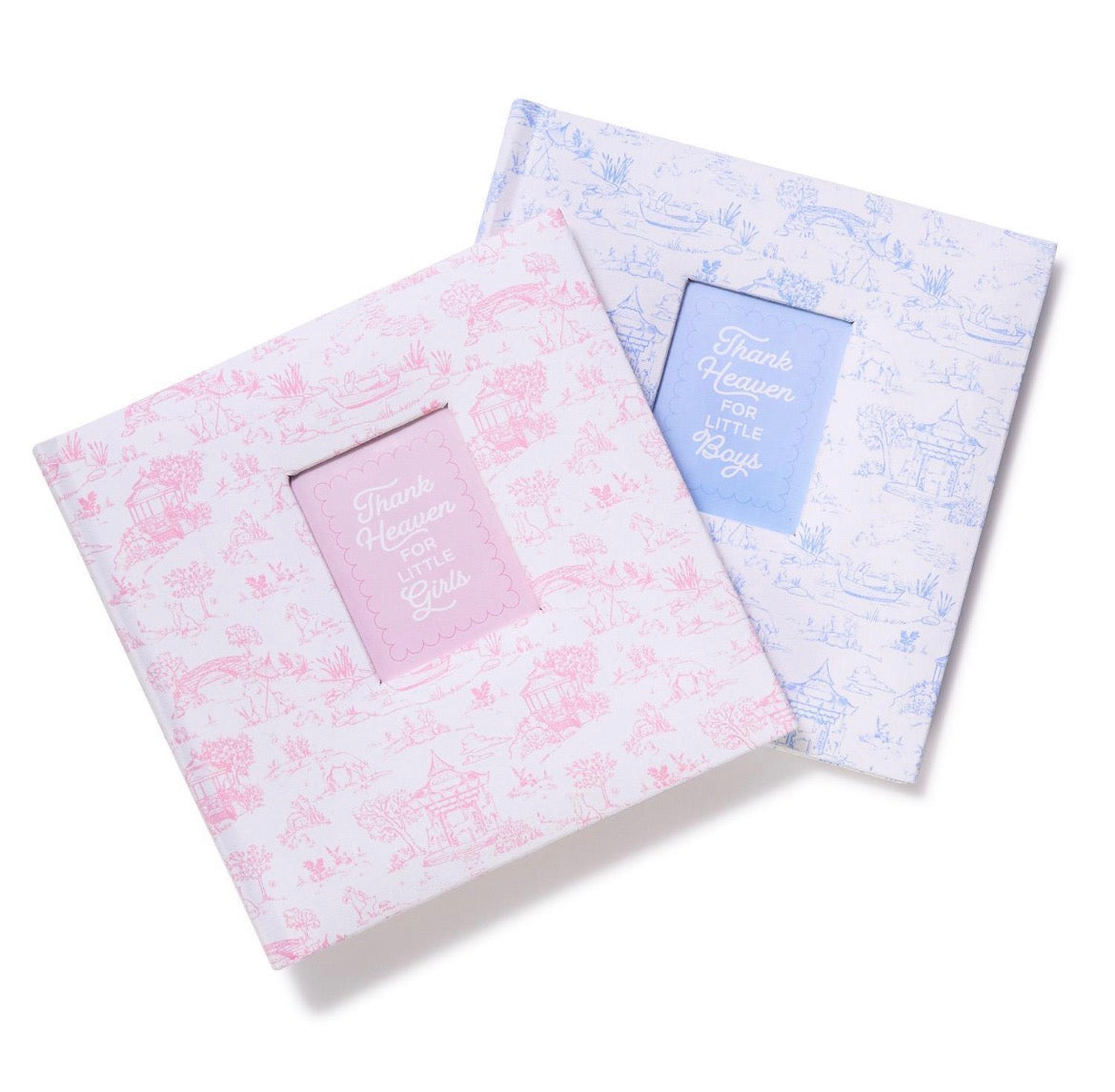Animal Toile Fabric Cover Photo Album with Front Window in Gift Box Assorted 2 Designs