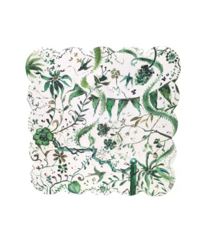Large Green Chinoiserie Scallop Display Board