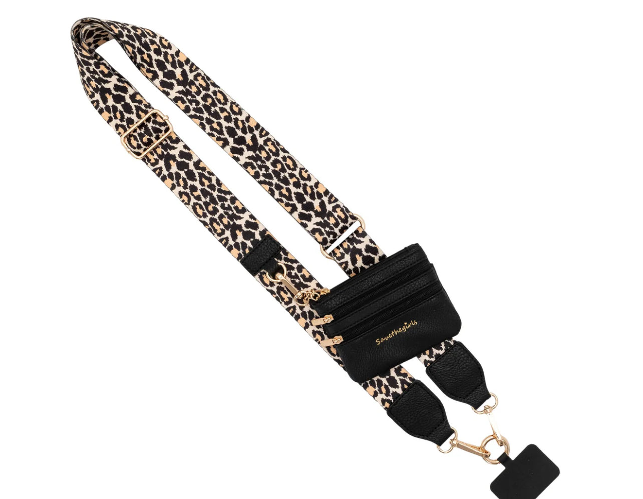 Clip and go crossbody strap with zippered pouch