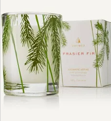 Thymes Frasier Fir Votive Candle, Pine Needle Design