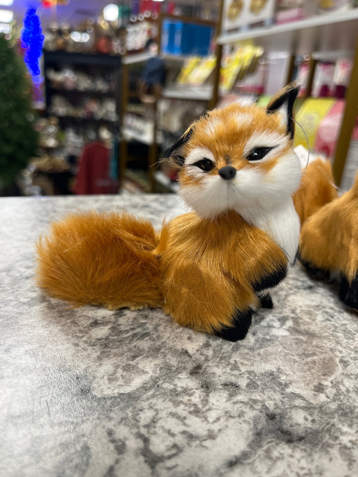 5” furry fox ornament