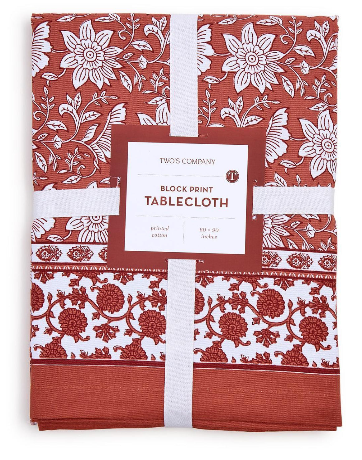 Botanica block print design tablecloth