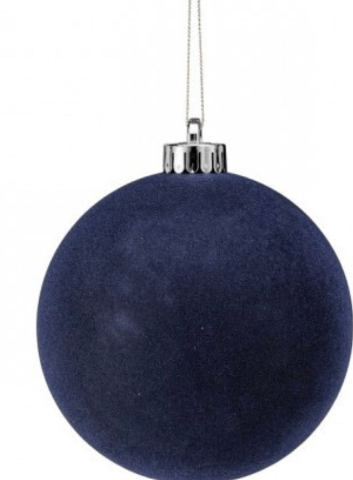 120MM VP FLOCKED BALL ORNAMENT BOX of 3