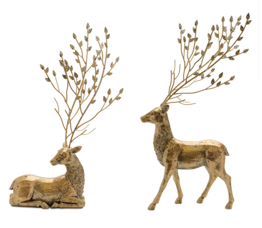 Resin/metal gold deer