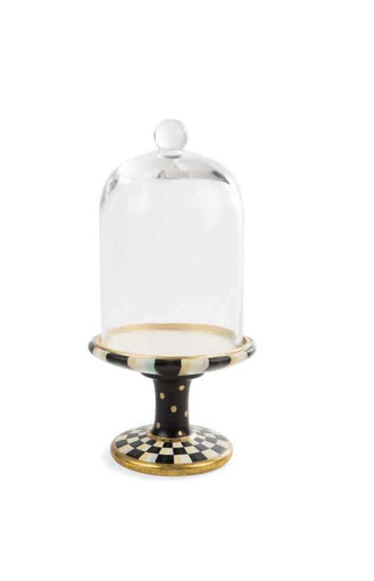 courtly check pedestal with cloche