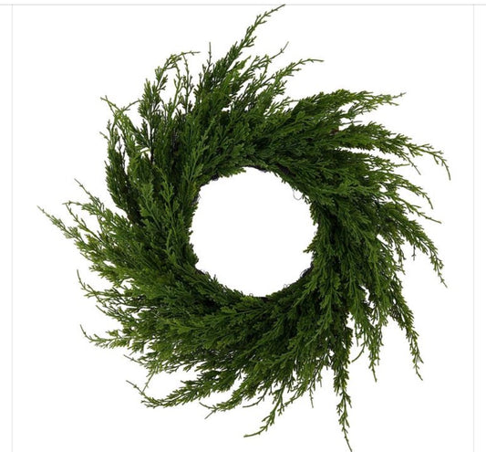 24"DIA ARBORVITAE WREATH in GREEN