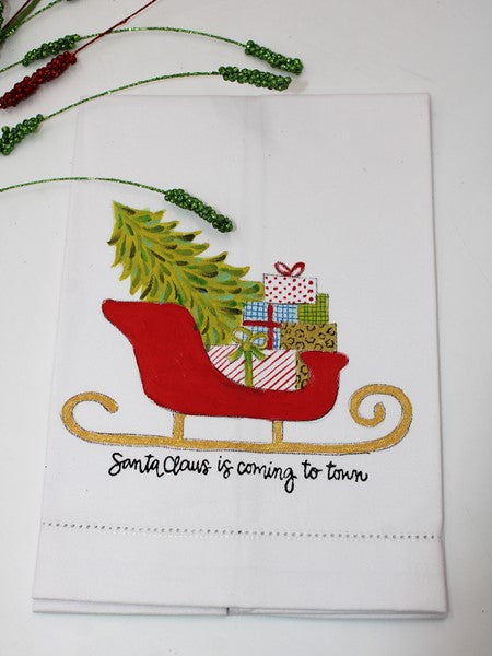 Santa Claus is coming to town Tea towel