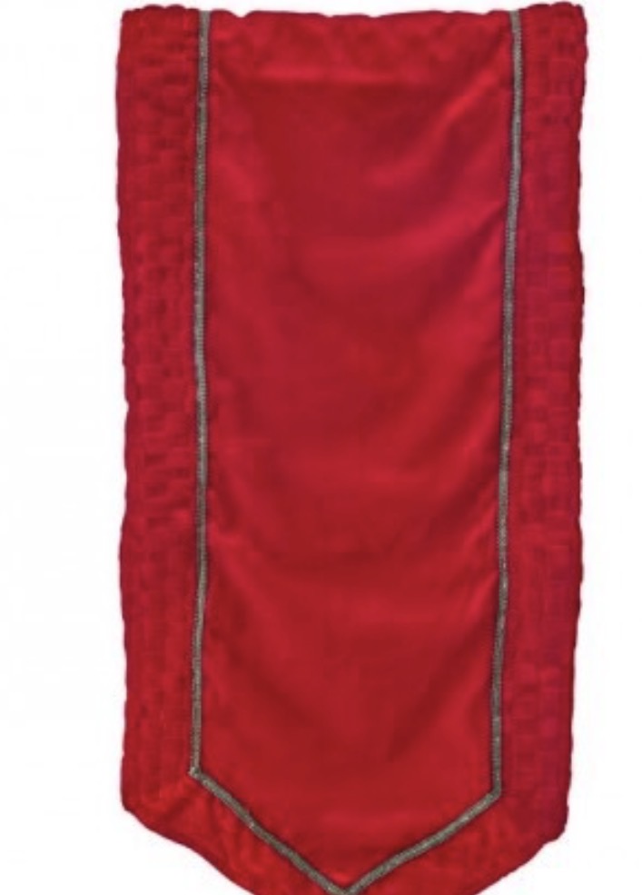 17x68" VELVET W/BRAIDED EDGE TABLE RUNNER