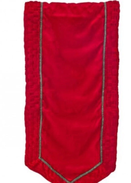 17x68" VELVET W/BRAIDED EDGE TABLE RUNNER