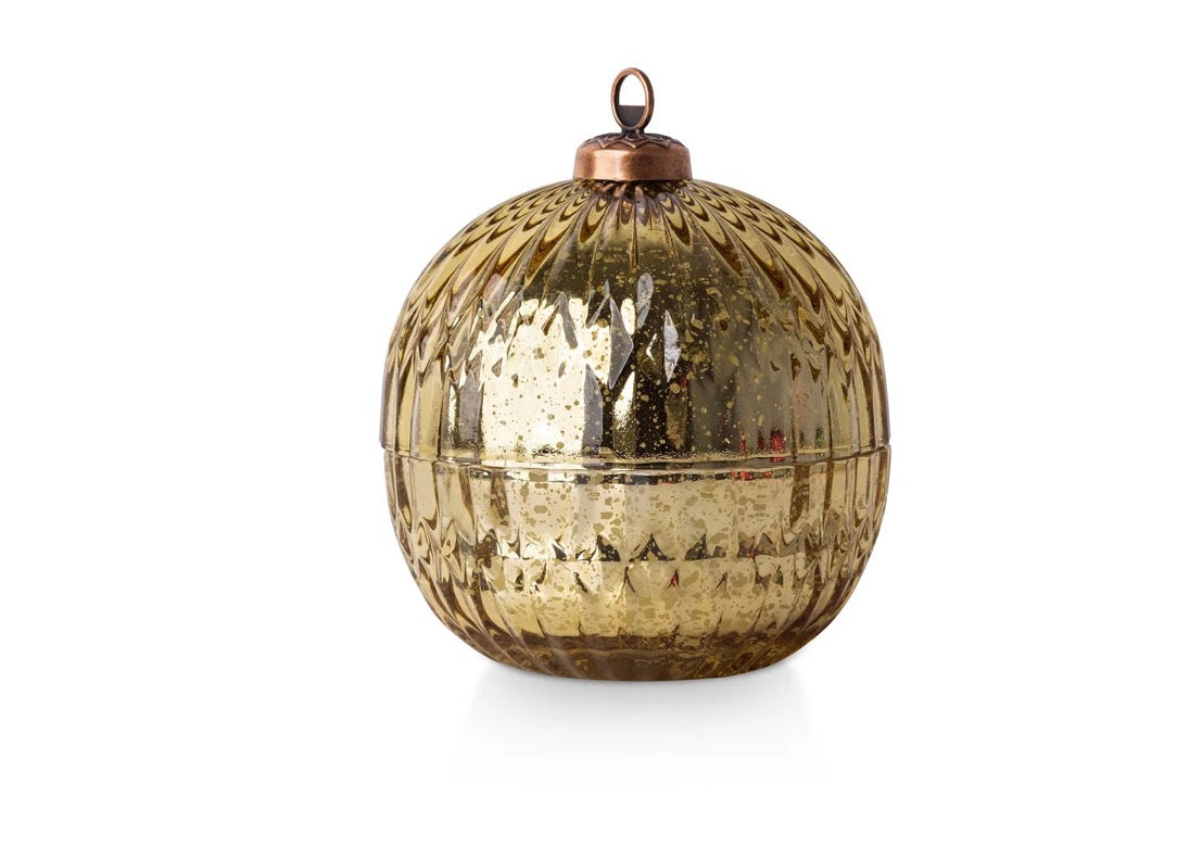 Holiday Champagne - Plaid Ornament Glass Candle