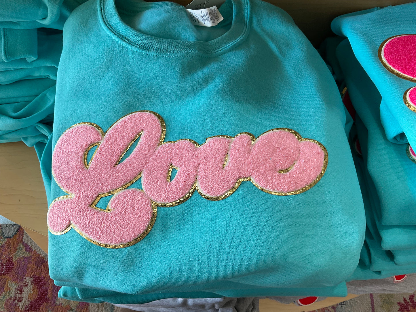 Valentine’s Day patch sweatshirts